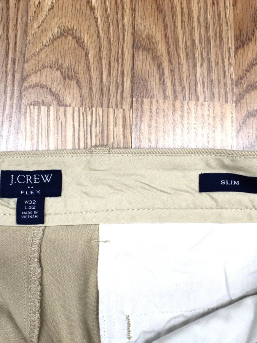 32x32 J.CREW SLIM FIT COTTON/SPANDEX PANTS KHAKI Sz 32W x 32L